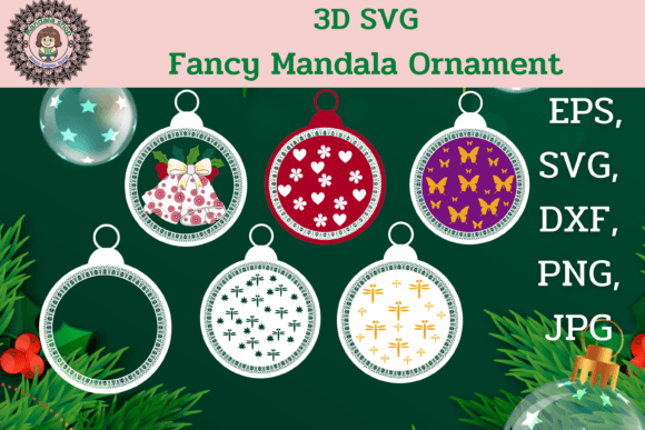 3D SVG Fancy Mandala Ornaments