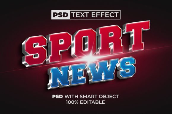 3D Text Effect Sport News Style for Dynamic Design