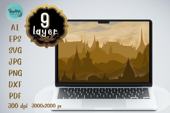 Beautiful Thai Style 3D SVG