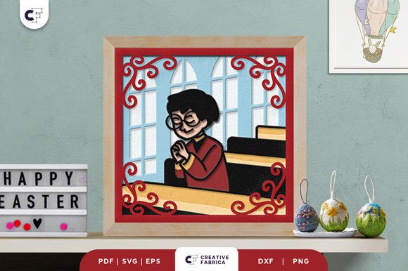 Boy Praying in a Church 3D Shadow Box: A Creative and Spiritual Craft Project