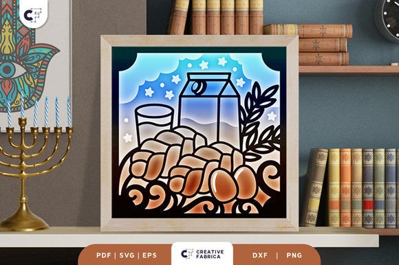 Challah Bread and Milk 3D Shadow Box SVG: A Creative Fusion of Tradition and Modern Craft