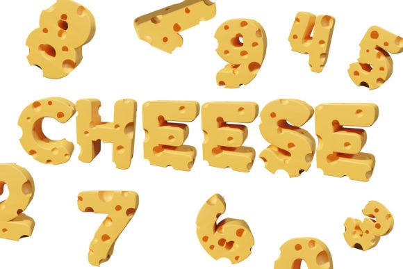 Cheese Text Effect. 3d Render