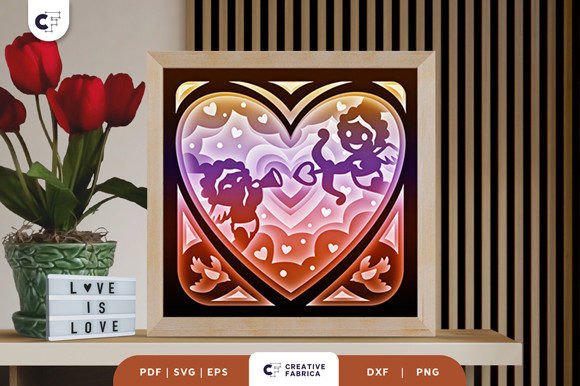 Cupid with Arrow of Love 3D Paper Cut