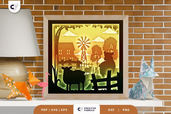 Discover the Charm of Sheep in the Farm 3D Layered Paper Cut