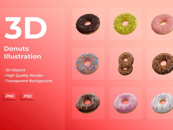 Donuts 3D Illustration for Creative and Professional Projects
