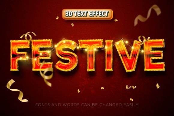 Festive Celebration 3D Editable Text Eff
