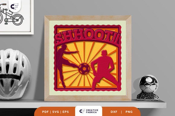 Football Shooting 3D Layered Paper Cut