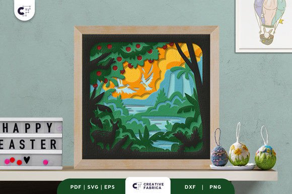 Garden of Eden 3D Shadow Box SVG