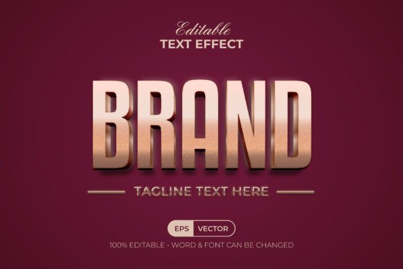 Gold 3D Text Effect Style Vector
