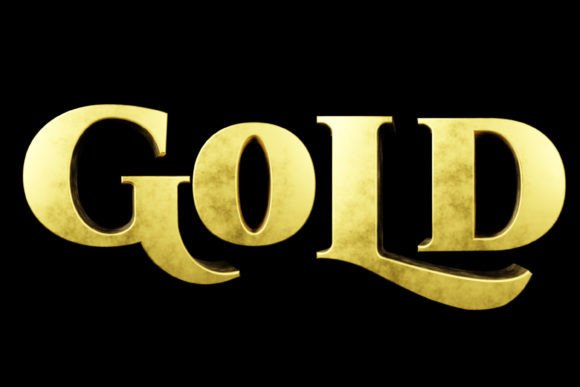 Gold Text Effect. 3d Render and Gold Text Effect