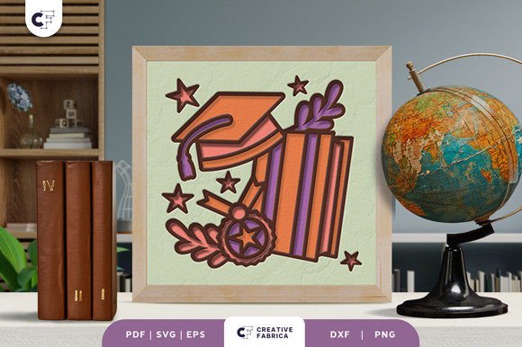 Happy Graduation 3D Shadow Box Paper Cut