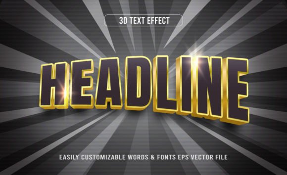 Headline Black and Gold 3d Editable Text: A Strategic Tool for Visual Impact