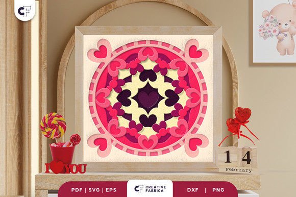 Heart Shape 3D Layered Paper Cut