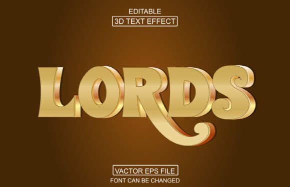Lords 3D Editable Vector Text Effect
