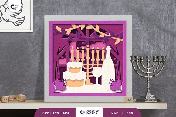 Menorah in the Window 3D Shadow Box: A Beautiful Craft for Jewish Celebrations