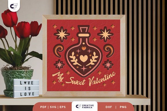 My Sweet Valentine 3D Shadow Box SVG