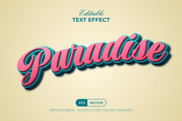 Paradise 3D Text Effect Pink Style