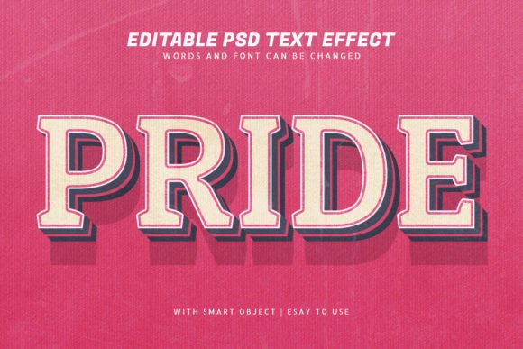 Pride 3D Retro Vintage Style Text Effect for Creative Expression