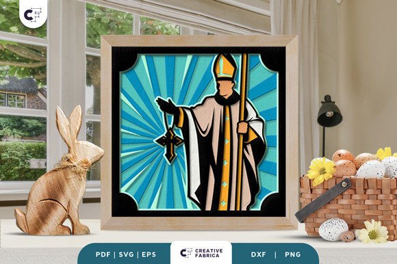 Priest 3D Layered Paper Cut