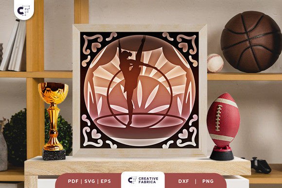Rhythmic Gymnastics Hoop 3D Shadow Box