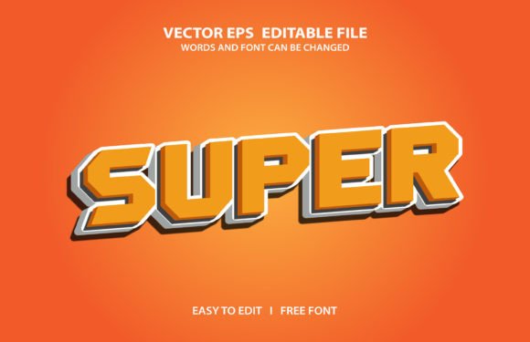 Super 3D Editable Vector Text Effect for Creative Projects